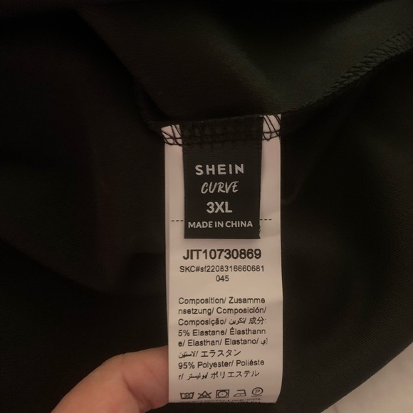 Shein Curve Black Dress Sheer Polka Dot Sleeves - Picture 8 of 14